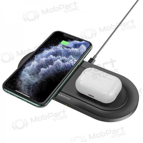 Laturi langaton Borofone BQ7 Prominent Dual (10W) (musta)