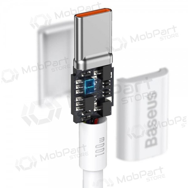 Kaapeli Baseus Superior Type-C - Type-C 100W 1.0m (valkoinen) CATYS-B02