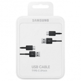 USB kaapeli Samsung EP-DG930MBEGWW Type-C 1.5m 2kpl. (musta) (OEM)