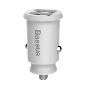 Laturi automobilinis Baseus Grain (3.1A) x 2 USB CCALL-ML02 (valkoinen)