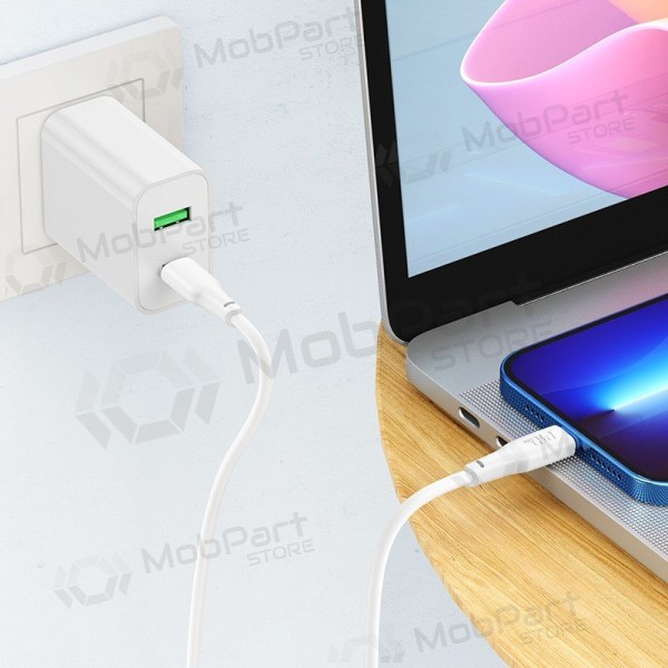 Lightning-kaapeli Hoco X93 USB-C–Lightning 2 m PD 20 W valkoinen