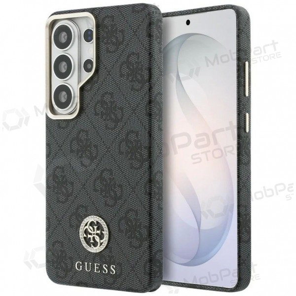 Samsung Galaxy S26 Ultra kotelo - Guess PU Leather 4G Strass Logo Gold Frame Magnetic (musta)