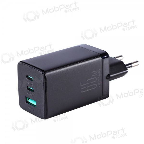 Laturi buitinis Joyroom GaN JR-TCG01 2xUSB-C/USB-A 65W + USB-C cable 1.2m musta