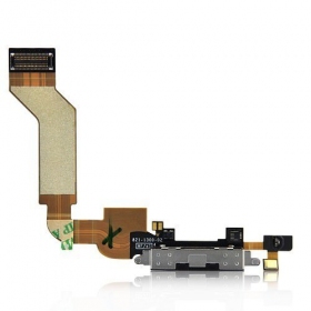 Apple iPhone 4S latauspistorasian liitin (latausliitin) (musta)
