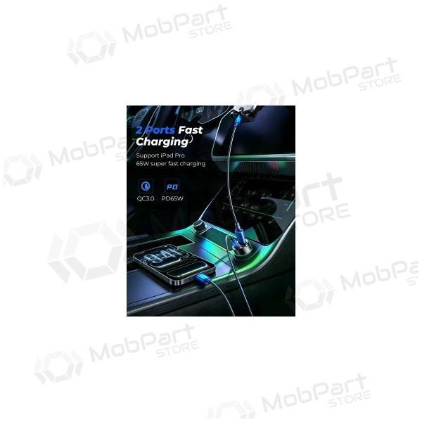 Autolaturi Joyroom JR-CCN18 65 W USB-C + USB-A musta