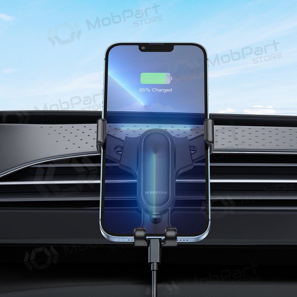 Automobilinis Yleinen telefono laikiklis Borofone BH74 tvirtinamas ant ventiliacijos grotelių, musta