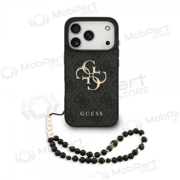 Apple iPhone 17 Pro - Guess PU 4G Metal Logo Strap -kotelo (musta)