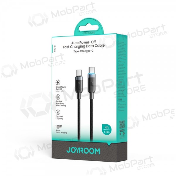 USB-C-kaapeli Joyroom S-A63 USB-C–USB-C 1,2 m 100 W musta