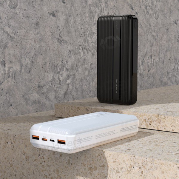 Ulkoinen paristo Power Bank Borofone BJ9A Type-C PD+Quick Charge 3.0 (3A) 20000mAh valkoinen