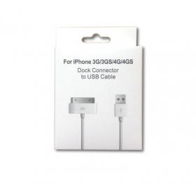 USB kaapeli iPhone 4 30-Pin 1.0m HQ
