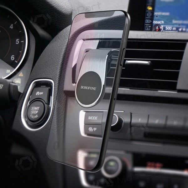 Automobilinis Yleinen telefono laikiklis Borofone BH10, tvirtinamas ant ventiliacijos grotelių, magnetinis, musta