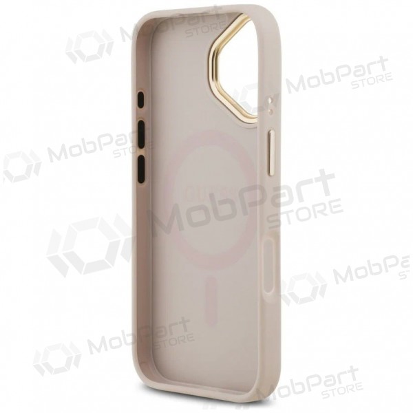 Apple iPhone 17 kotelo - Guess PU Leather 4G Gold Frame MagSafe (vaaleanpunainen)