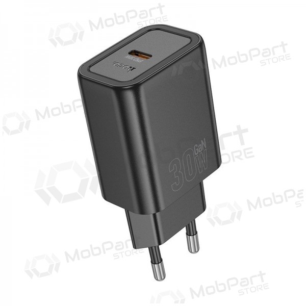 Puhelinlaturi Hoco N63 30 W GaN USB-C + USB-A musta