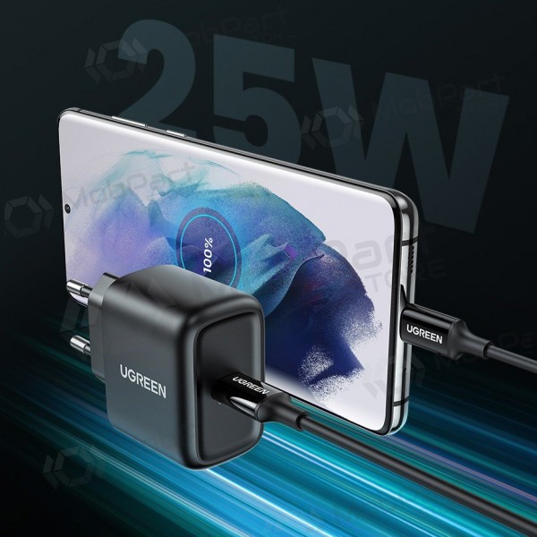 Laturi buitinis Ugreen CD250 USB-C 25W + USB-C cable 2.0m musta