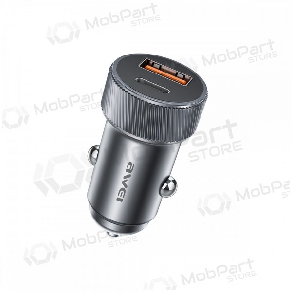 Autolaturi Awei C-857 33W USB-C/USB-A musta
