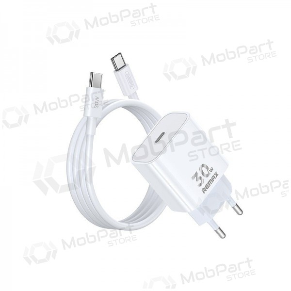 Puhelimen laturi Remax RP-U71 30 W GaN USB-C USB-C-kaapelilla 1 m valkoinen