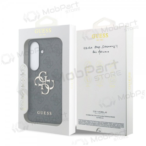 Samsung Galaxy S26 kotelo - Guess PU 4G Metal Logo (harmaa)
