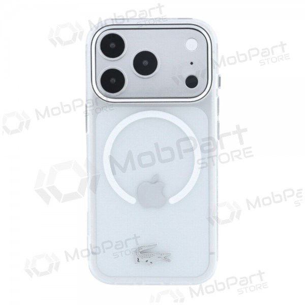Apple iPhone 18 Pro Max kotelo - Lacoste IML Frosted Petit Pique Metal Logo MagSafe (läpinäkyvä)