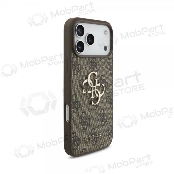 Apple iPhone 18 Pro kotelo - Guess PU 4G Metal Logo (ruskea)