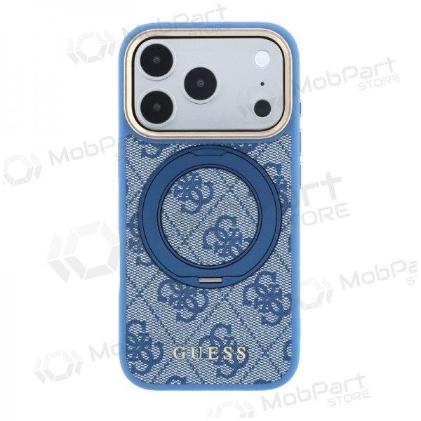 Apple iPhone 18 Pro kotelo - Guess PU 4G Ring Stand MagSafe (sininen)
