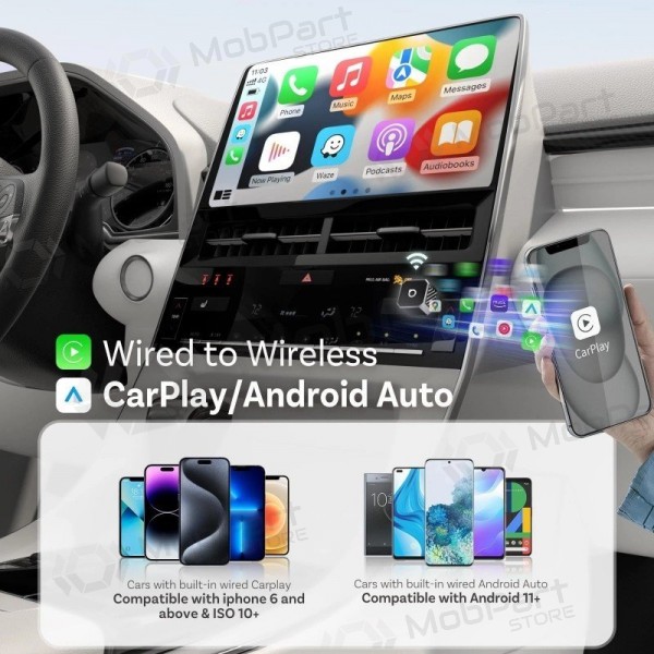 Langaton CarPlay/Android Auto -adapteri Ottocast Mini Cube hopea CP88-T3