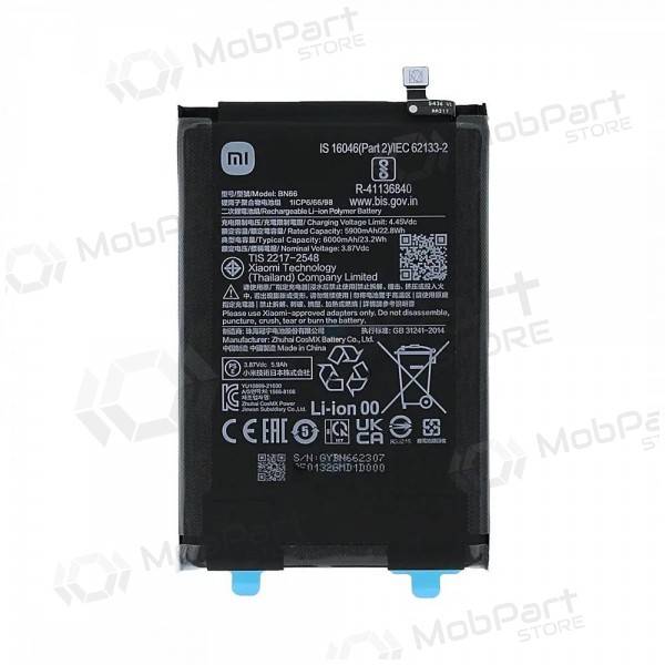 Xiaomi Poco C40 paristo, akumuliatorius (BN66) (alkuperäinen) Xiaomi Poco C40 paristo, akumuliatorius (BN66) (alkuperäinen)