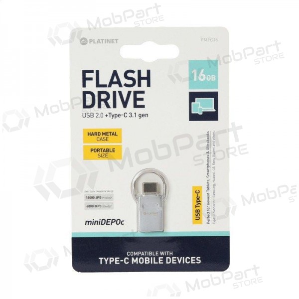 Muisti Platinet 16GB Type-C + USB 2.0