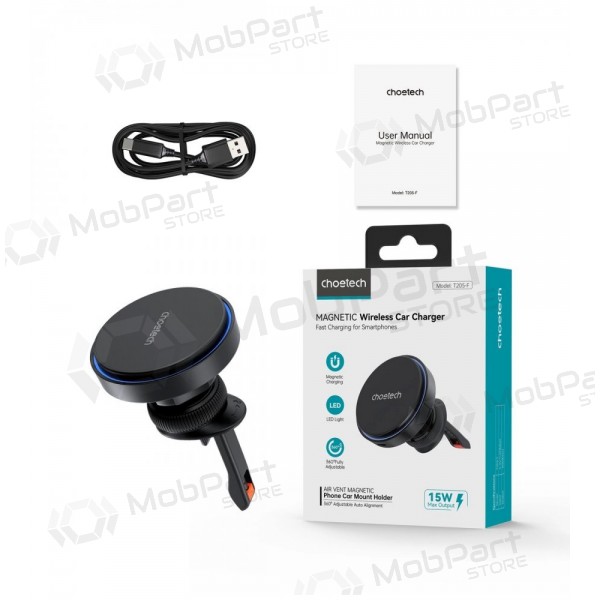 Automobilinis laikiklis-laturi Choetech T205-F MagSafe 15W musta