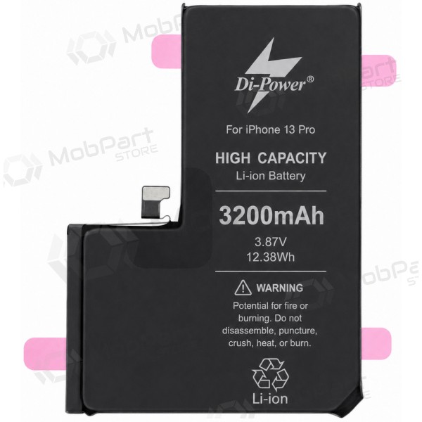 Akumuliatorius "Di-Power" (lisääntynyt kapasiteetti) tarkoitettu  iPhone 13 Pro 3200mAh