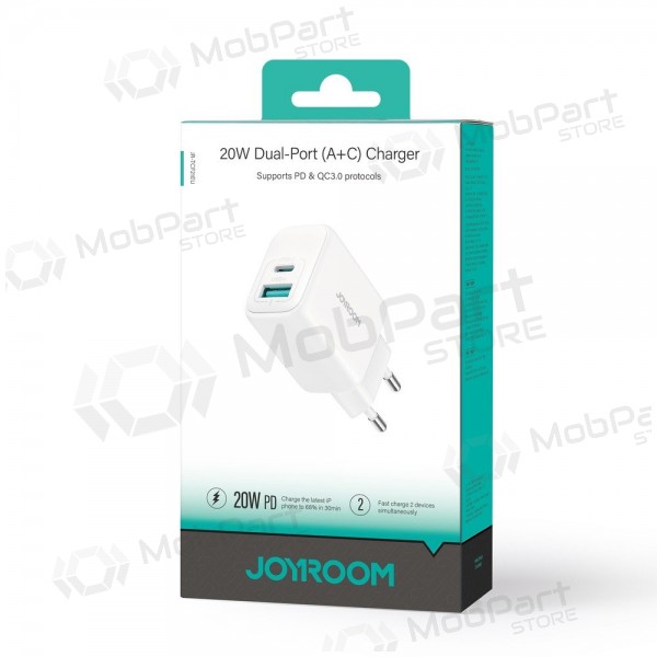 Laturi Joyroom JR-TCF21 USB-C/USB-A PD20W valkoinen