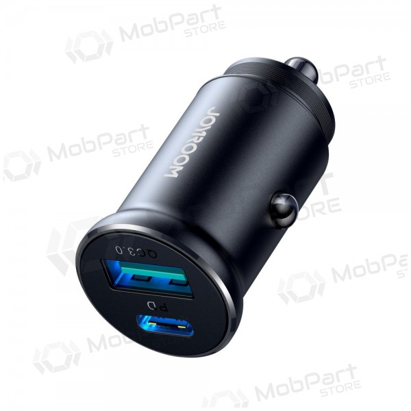 Laturi automobilinis Joyroom CCN05 USB-C/USB-A 30W musta