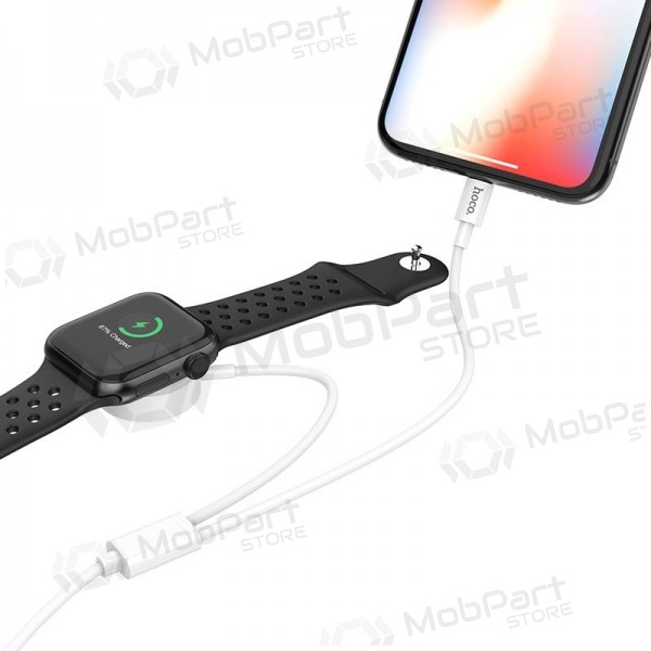 USB kaapeli HOCO U69 lightning 1.0m (with iWatch wireless charger) (valkoinen)