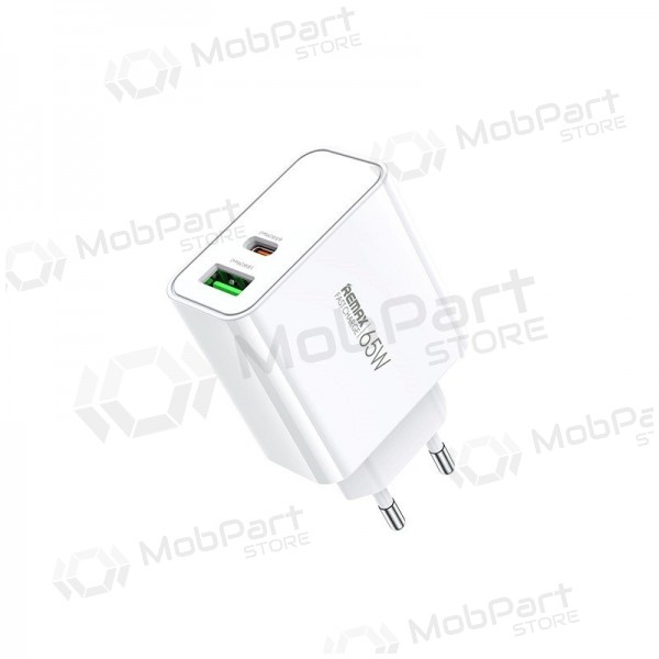Laturi Remax RP-U125 65W GaN USB-C/USB-A valkoinen