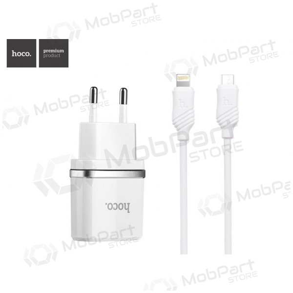 Laturi HOCO C11 Smart USB + lightning (5V 1A) (valkoinen)