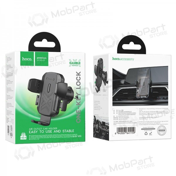 Auton matkapuhelinpidike Hoco H64 (air vent) musta