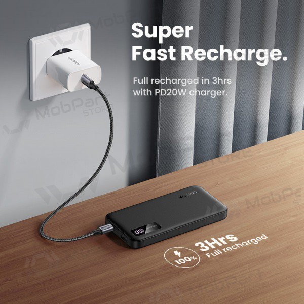 Ulkoinen paristo Power Bank Ugreen PB311 20W 10000mAh (25742) musta