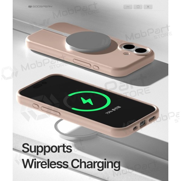 Suojakuori Mercury Pure Magsafe Silicon Case Apple iPhone 17 vaaleanpunainen hiekka väri