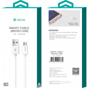 USB kaapeli Devia Smart microUSB 2.0m (valkoinen)