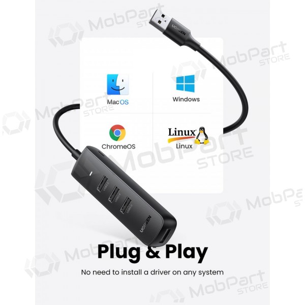 USB šakotuvas Ugreen CM416 USB-A 3.0 to 4xUSB-A 3.0 (10915) musta