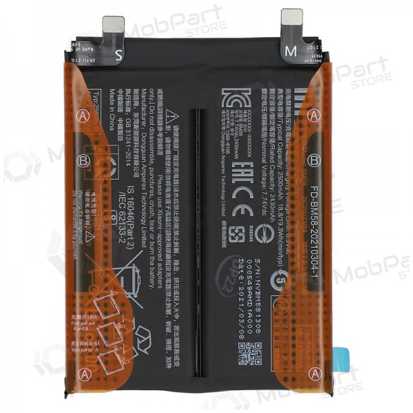 Xiaomi 11T Pro 5G paristo, akumuliatorius (BM58) (alkuperäinen) Xiaomi 11T Pro 5G paristo, akumuliatorius (BM58) (alkuperäinen)