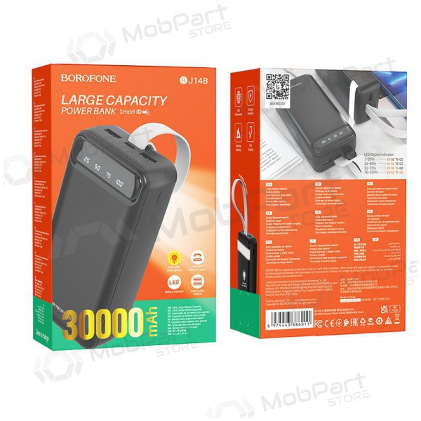Ulkoinen paristo Power Bank Borofone BJ14B Freeway 30000mAh musta