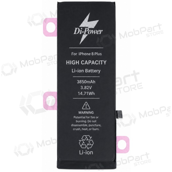 Apple iPhone 8 Plus akku, Di-Power 3850 mAh (suurempi kapasiteetti)