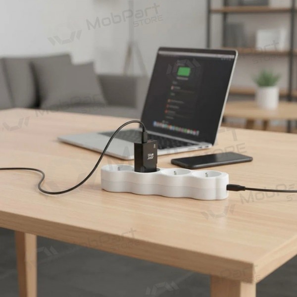 Puhelimen laturi Blue Star Slim 25 W GaN USB-C + USB-A musta