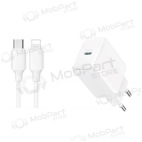 Laturi Joyroom JR-TCF20 USB-C PD20W + USB-C to Lightning cable 1.0m valkoinen