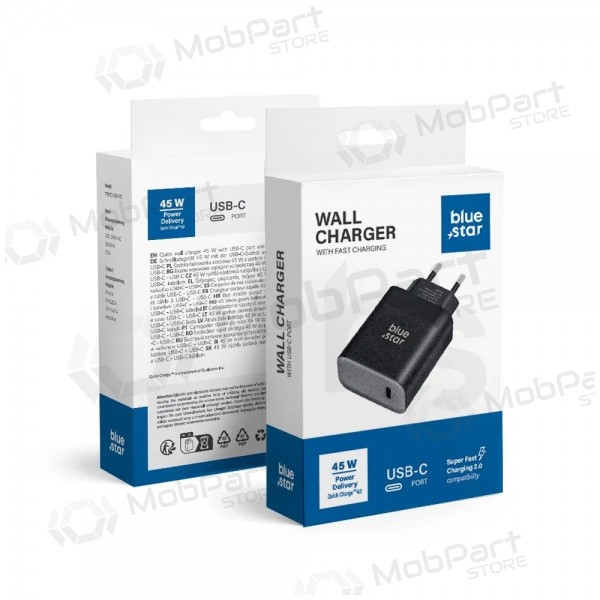 Verkkolaturi Blue Star TFB-TC-45W 45 W USB-C musta