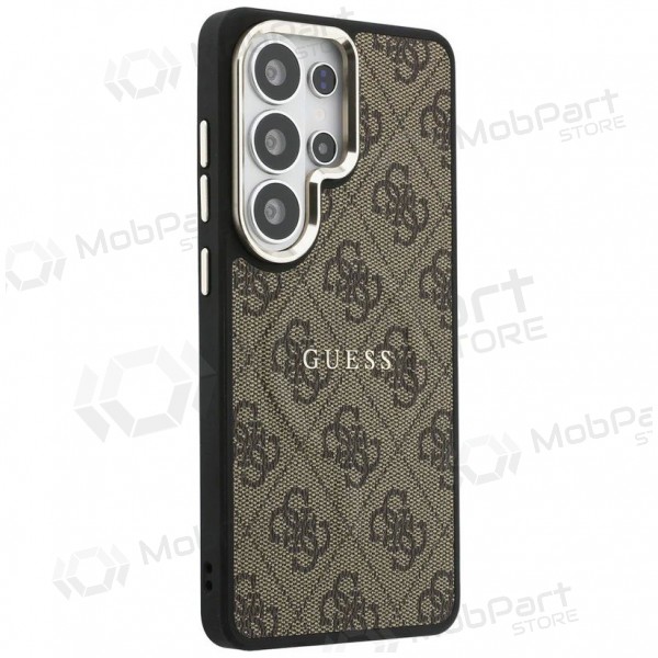 Samsung Galaxy S26 Ultra kotelo - Guess PU Leather 4G Gold Frame Magnetic (ruskea)