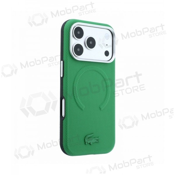 Apple iPhone 18 Pro Max kotelo - Lacoste PVC Petit Pique Semi Wrap Embossed MagSafe (vihreä)