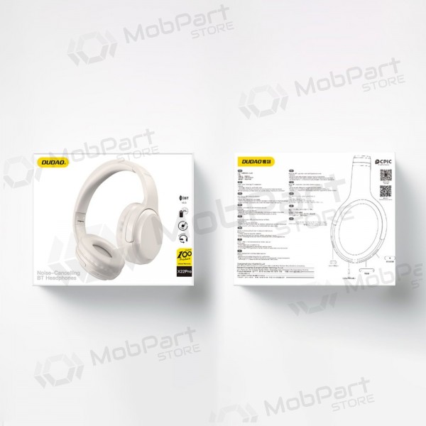 Langattomat kuulokkeet mikrofonilla Dudao X22Pro Bluetooth USB-C valkoinen