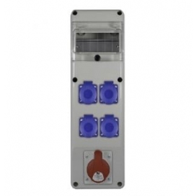 PawBol R-BOX B.SLIM-6S-28-S plastikinis skydeliskanssa lizdais (4x16A/230V, 1x5P16A)