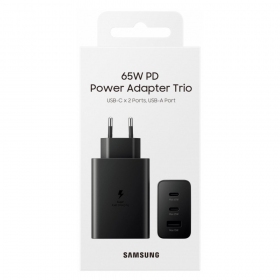 Verkkolaturi Samsung EP-T6530NBEGEU 65 W 2x USB-C + USB-A musta
